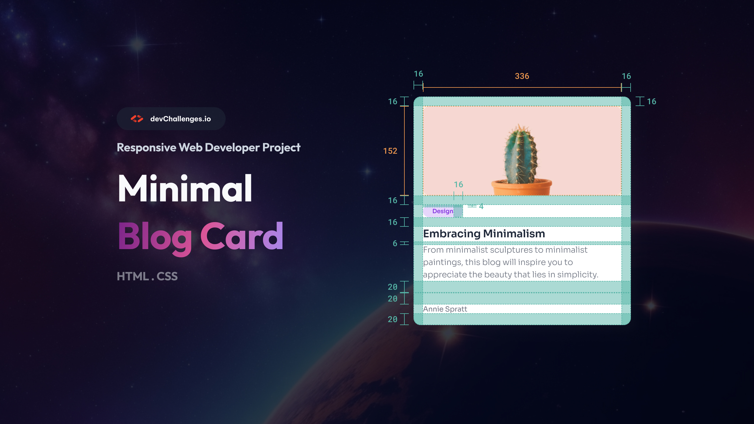 Minimal Blog Card Challenge | HTML & CSS project | devChallenges