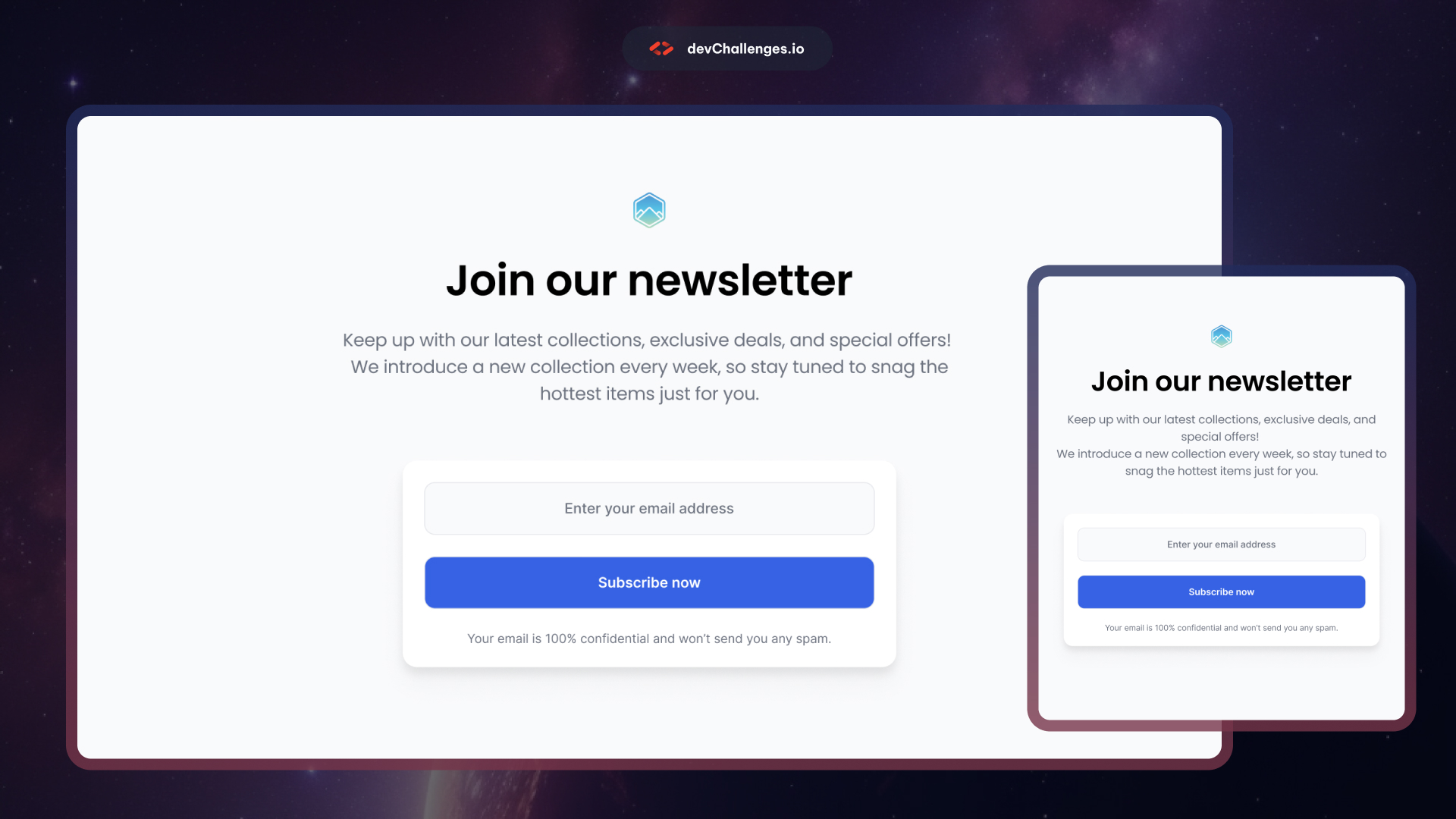 Join Our Newsletter Challenge | HTML & CSS project | devChallenges