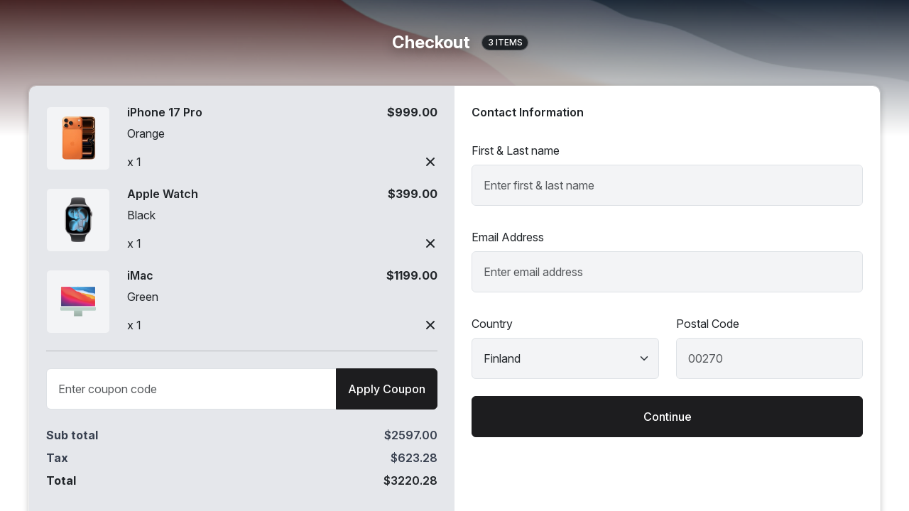 Device Shop Checkout by Umut Bora Büyükalmus | devChallenges